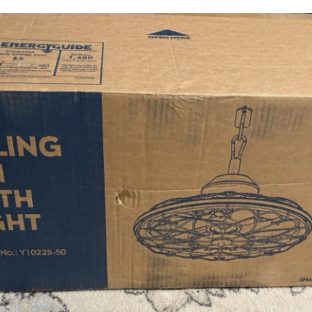 20" Outdoor Ceiling Fan with Lights,IP65 Waterproof Gazebo Hanging Fan with R...